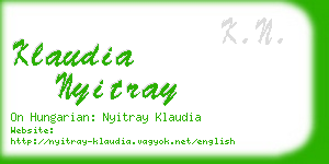 klaudia nyitray business card